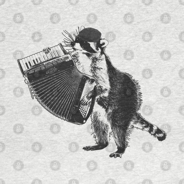 Raccoon wielding accordion by dankdesigns